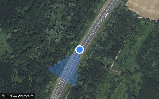 Vue satellite de l'emplacement du radar discriminant à Saint-Maur