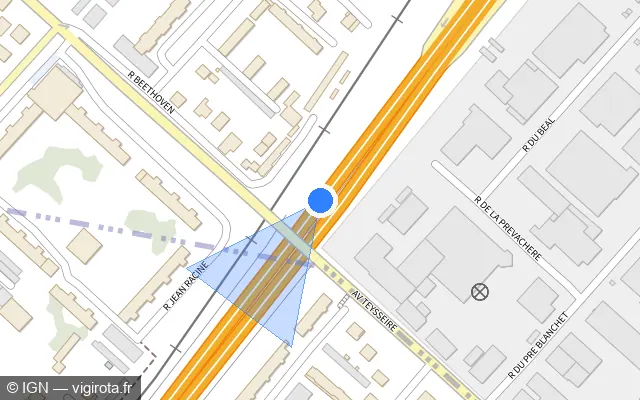 Vue plan de l'emplacement du radar discriminant à Eybens