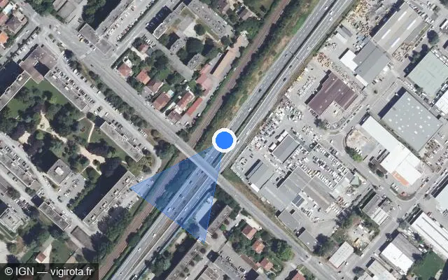 Vue satellite de l'emplacement du radar discriminant à Eybens