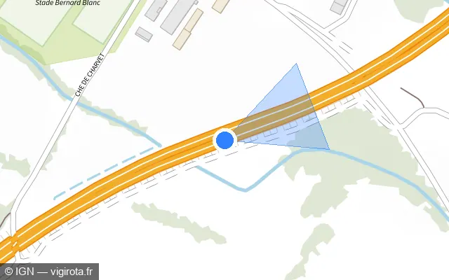 Vue plan de l'emplacement du radar discriminant à Farges