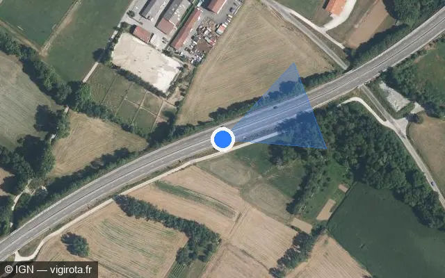 Vue satellite de l'emplacement du radar discriminant à Farges