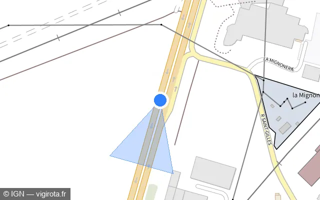 Vue plan de l'emplacement du radar discriminant à Bonneval