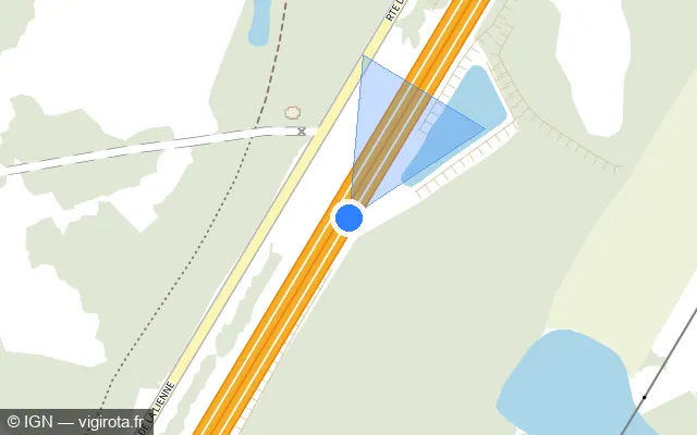Vue plan de l'emplacement du radar discriminant à Luant