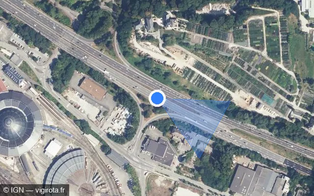 Vue satellite de l'emplacement du radar discriminant à Chambéry