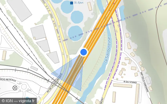 Vue plan de l'emplacement du radar discriminant à Danjoutin