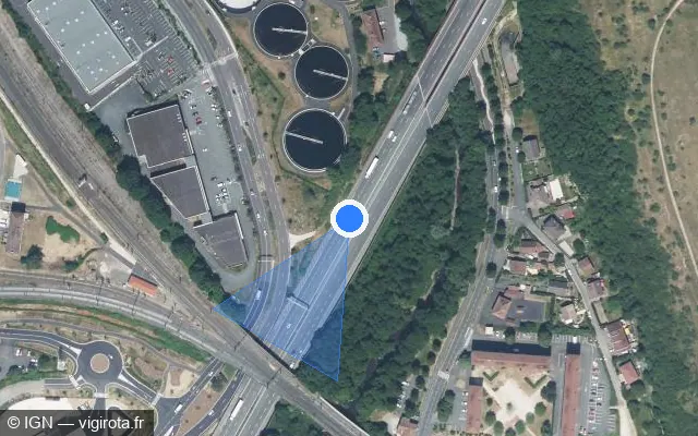 Vue satellite de l'emplacement du radar discriminant à Danjoutin