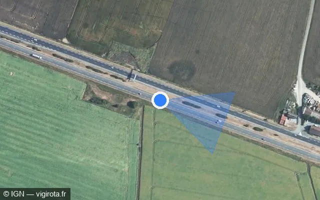 Vue satellite de l'emplacement du radar discriminant à Vert-en-Drouais