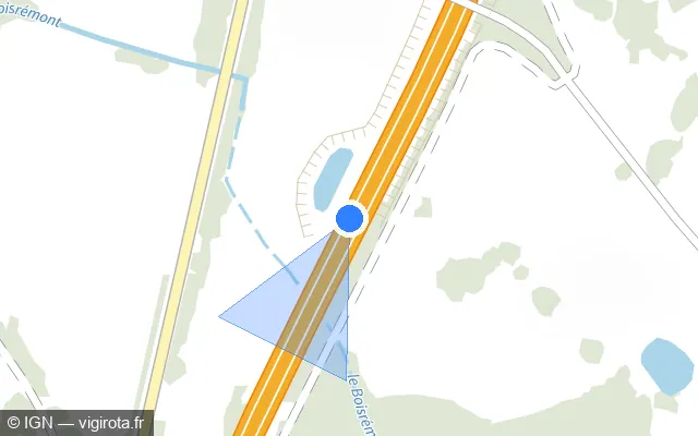 Vue plan de l'emplacement du radar discriminant à Parnac
