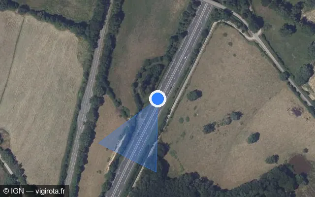 Vue satellite de l'emplacement du radar discriminant à Parnac