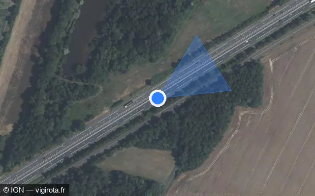Vue satellite de l'emplacement du radar discriminant à Meunet-sur-Vatan