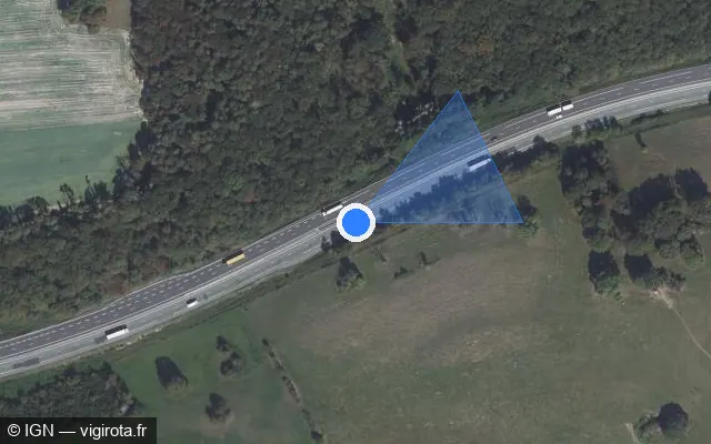 Vue satellite de l'emplacement du radar discriminant à L'Hôpital-Saint-Lieffroy