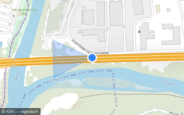 Vue plan de l'emplacement du radar discriminant à Albertville