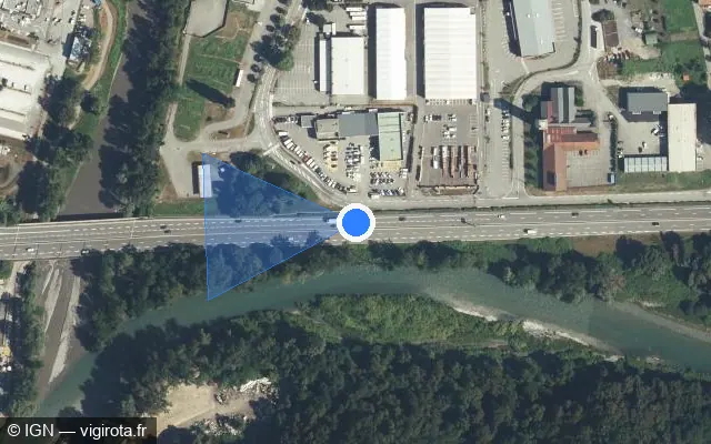 Vue satellite de l'emplacement du radar discriminant à Albertville