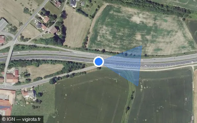 Vue satellite de l'emplacement du radar discriminant à Brouviller