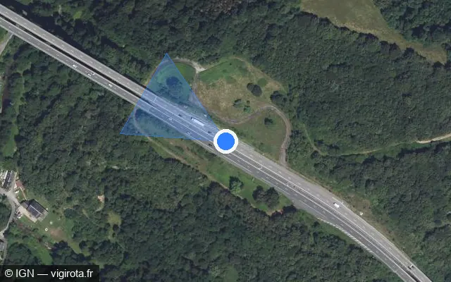 Vue satellite de l'emplacement du radar discriminant à Pierre-Buffière