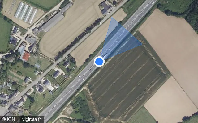 Vue satellite de l'emplacement du radar discriminant à Sainte-Sève
