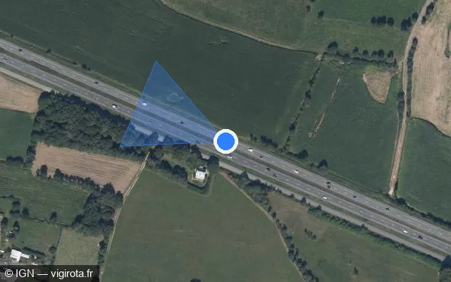 Vue satellite de l'emplacement du radar discriminant à Arzal