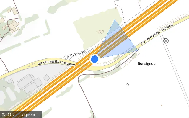 Vue plan de l'emplacement du radar discriminant à Septèmes-les-Vallons