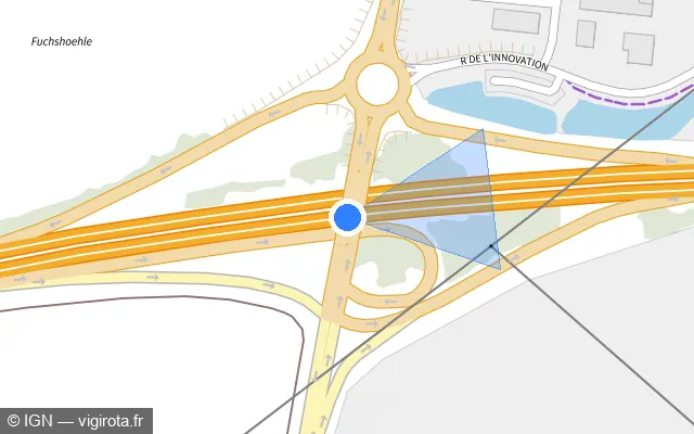 Vue plan de l'emplacement du radar discriminant à Hœrdt