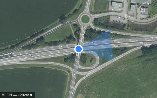 Vue satellite de l'emplacement du radar discriminant à Hœrdt