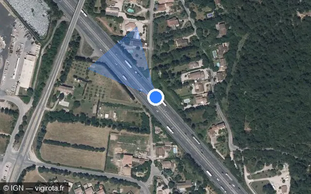 Vue satellite de l'emplacement du radar discriminant à Orange