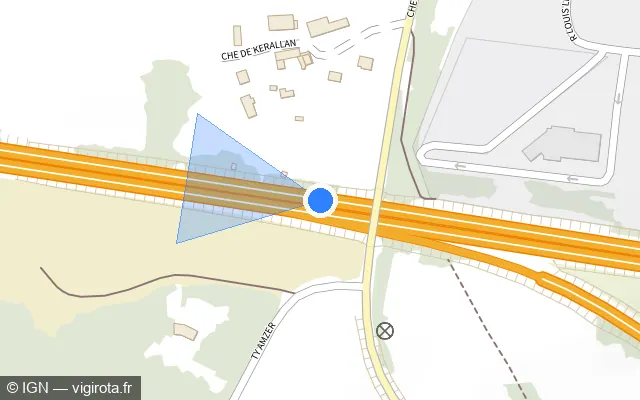 Vue plan de l'emplacement du radar discriminant à Kervignac