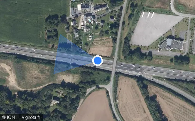 Vue satellite de l'emplacement du radar discriminant à Kervignac