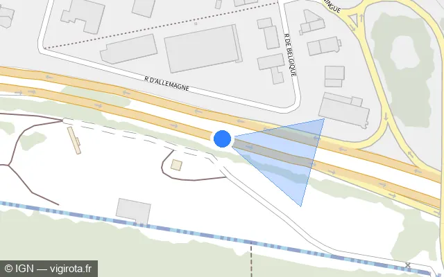 Vue plan de l'emplacement du radar discriminant à Reiningue