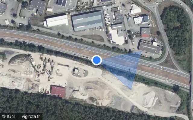 Vue satellite de l'emplacement du radar discriminant à Reiningue