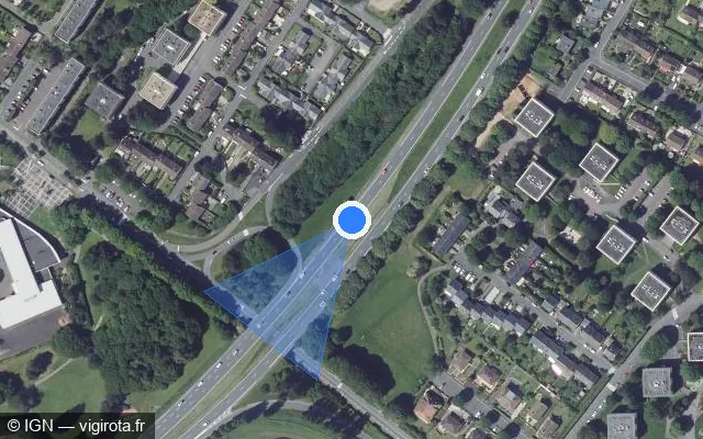 Vue satellite de l'emplacement du radar discriminant à Hérouville-Saint-Clair
