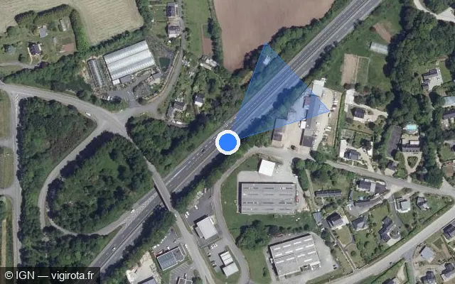 Vue satellite de l'emplacement du radar discriminant à Pluguffan