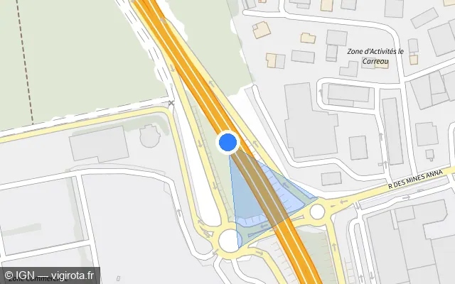 Vue plan de l'emplacement du radar discriminant à Kingersheim