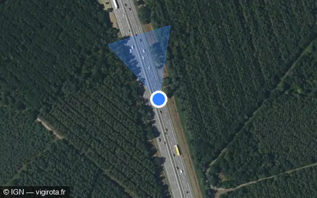 Vue satellite de l'emplacement du radar discriminant à Criquebeuf-sur-Seine