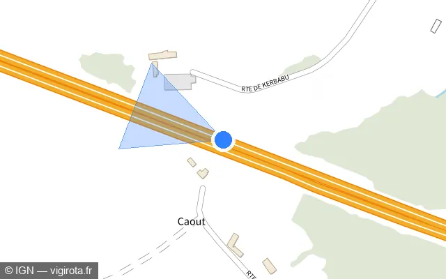 Vue plan de l'emplacement du radar discriminant à Plouigneau
