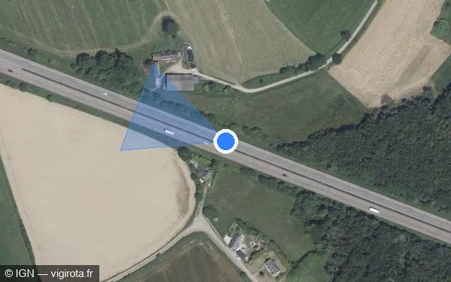 Vue satellite de l'emplacement du radar discriminant à Plouigneau