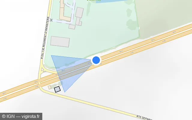 Vue plan de l'emplacement du radar discriminant à Esternay