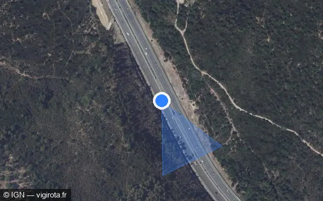 Vue satellite de l'emplacement du radar discriminant à Les Adrets-de-l'Estérel