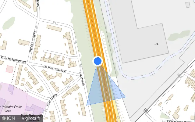 Vue plan de l'emplacement du radar discriminant à La Sentinelle