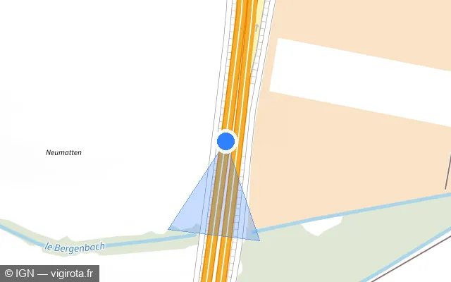 Vue plan de l'emplacement du radar discriminant à Guémar
