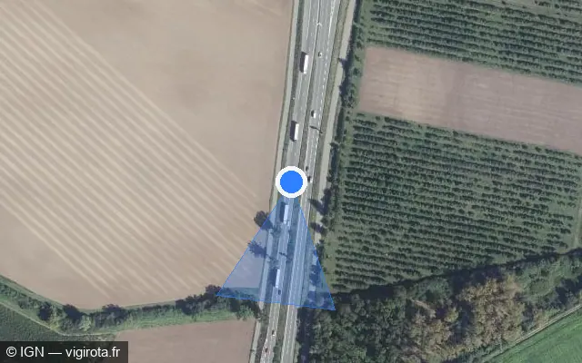 Vue satellite de l'emplacement du radar discriminant à Guémar