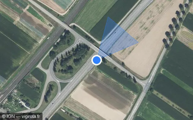 Vue satellite de l'emplacement du radar discriminant à Osthouse