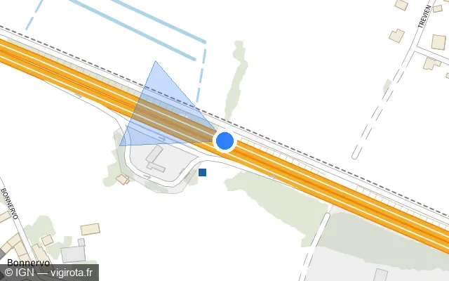 Vue plan de l'emplacement du radar discriminant à Theix-Noyalo