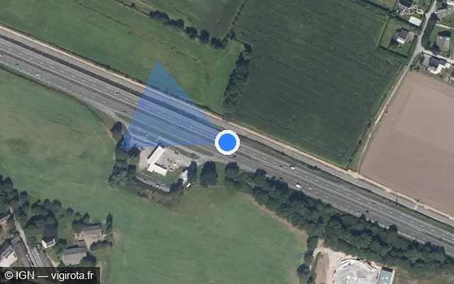 Vue satellite de l'emplacement du radar discriminant à Theix-Noyalo