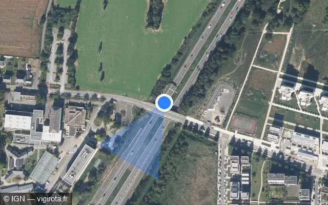 Vue satellite de l'emplacement du radar discriminant à Rennes