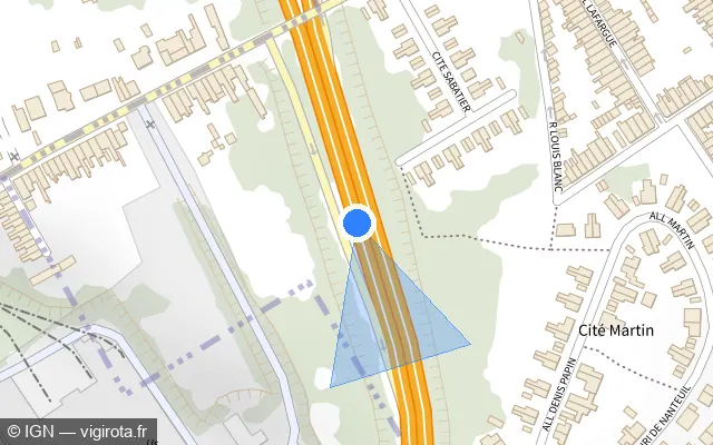 Vue plan de l'emplacement du radar discriminant à Lourches