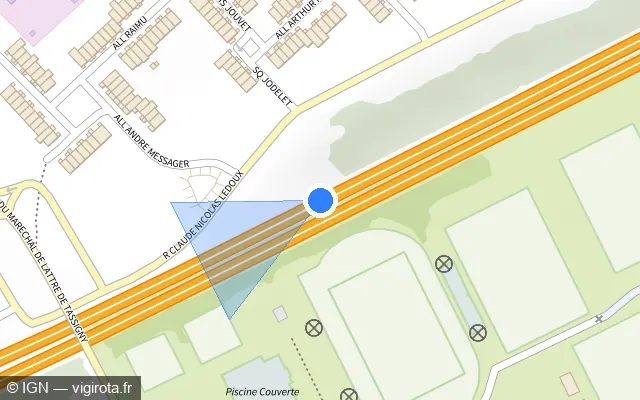 Vue plan de l'emplacement du radar discriminant à Villepinte