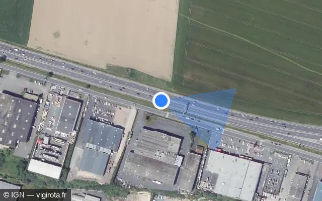 Vue satellite de l'emplacement du radar discriminant à Saint-Germain-la-Blanche-Herbe