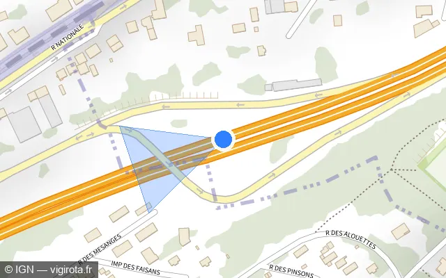 Vue plan de l'emplacement du radar discriminant à Rosbruck