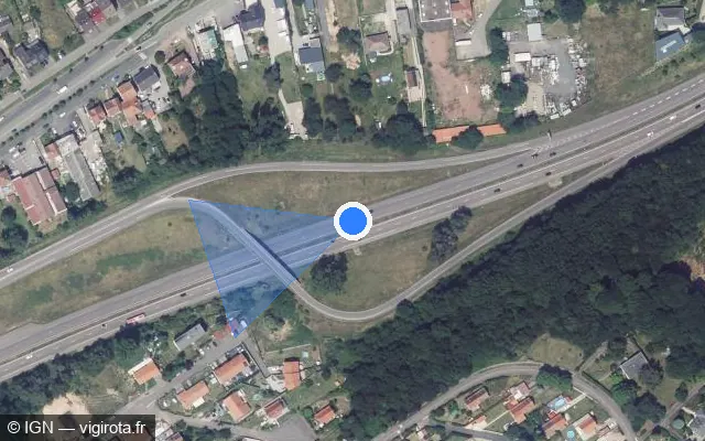 Vue satellite de l'emplacement du radar discriminant à Rosbruck