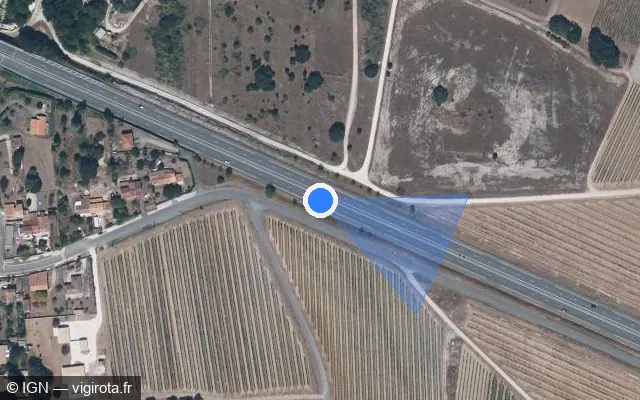 Vue satellite de l'emplacement du radar discriminant à Gensac-la-Pallue